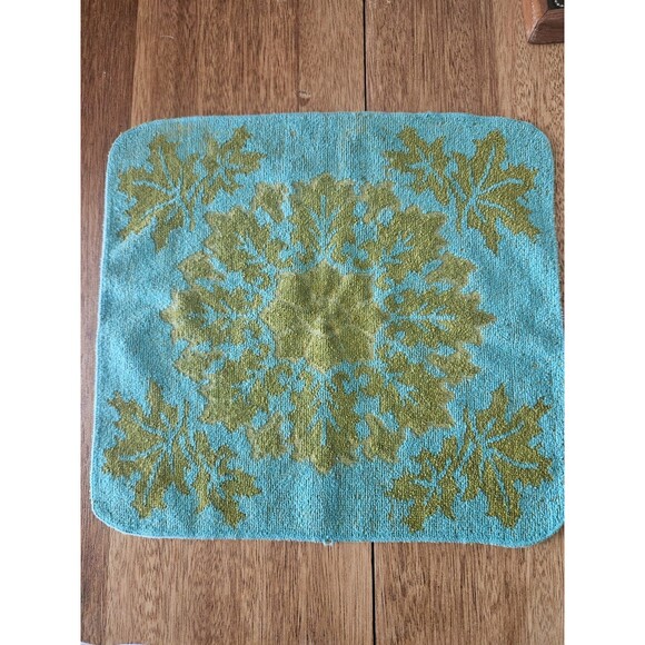 Teal And Avocado 70’s Washcloth Terry Cloth Fieldcrest - Picture 1 of 4